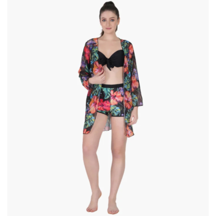Multi-Colour Floral Cover Up Swimwear for Women