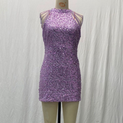 Women's Dress Tassel bodycon crystal sequin dress