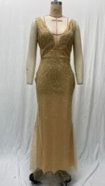 Women's Dress Sequin Maxi with Spaghetti Straps V-Neck Slit - Image 7
