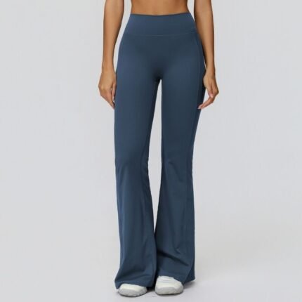 Women Premium Brushed Nylon Spandex Bootcut Yoga Pants High Rise V Shaped Ruched Back Butt Lifting Soft Stretch Flare Leggings