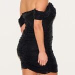 Women's Dress Plus Sequin Bardot Bodycon Dress - Image 3
