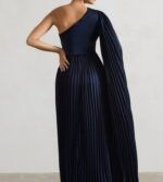 Asymmetric Split Maxi Dress With Cape Sleeve - Image 5