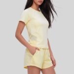 Women Breathable Mesh 2-Piece Athletic Set Quick Dry Round Neck Short Sleeve Top & Loose Running Shorts - Image 3