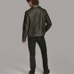 Men's Leather Coat Leather Moto Jacket - Image 4