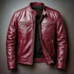 Men's Vintage Washed Faux Leather Stand Collar Four Zip Pocket Slim Biker Jacket - Image 4