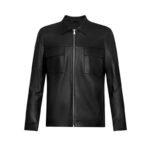 Men's Premium Brown Genuine Sheepskin Leather Jacket with Point Collar Full Zip Closure Chest Flap Pockets and Long Sleeves - Image 5