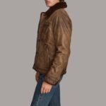 Men's leather jacket with fur lining trucker jacket - Image 5