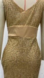 Women's Dress Sequin Maxi with Spaghetti Straps V-Neck Slit - Image 5