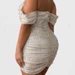 Women's Dress Plus Sequin Bardot Bodycon Dress - Image 5