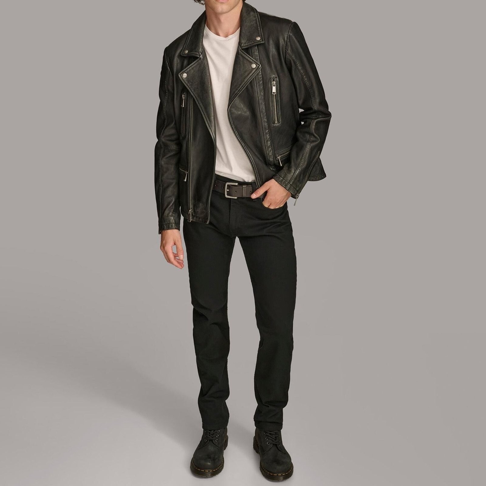 imgi_46_Jacket Men's Leather Coat Leather Moto Jacket - Image 1