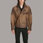 Men's leather jacket with fur lining trucker jacket - Image 4