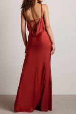 Women's Dress Open Back High Slit Maxi Dress - Image 4