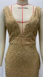 Women's Dress Sequin Maxi with Spaghetti Straps V-Neck Slit - Image 3